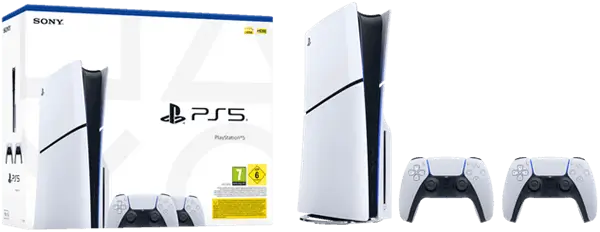 קונסולה לבנה + 2 שלטים Playstation 5 Slim 1TB Blu-Ray